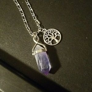 Handmade flourite gem necklace